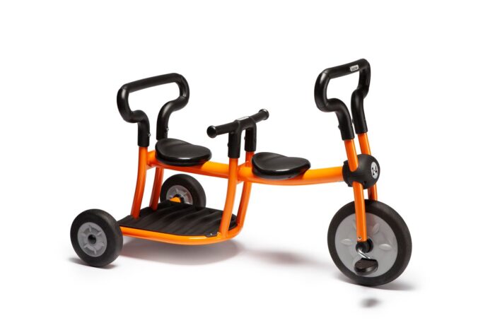triciclo per due bambini